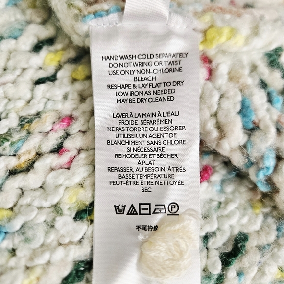 Anthropologie Gaia Sweater XXS COZY Blue Chunky Knit Confetti NWT Mock Neck - Picture 10 of 11